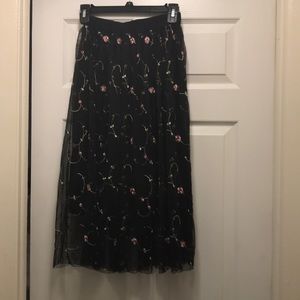 Tea Length Floral Skirt